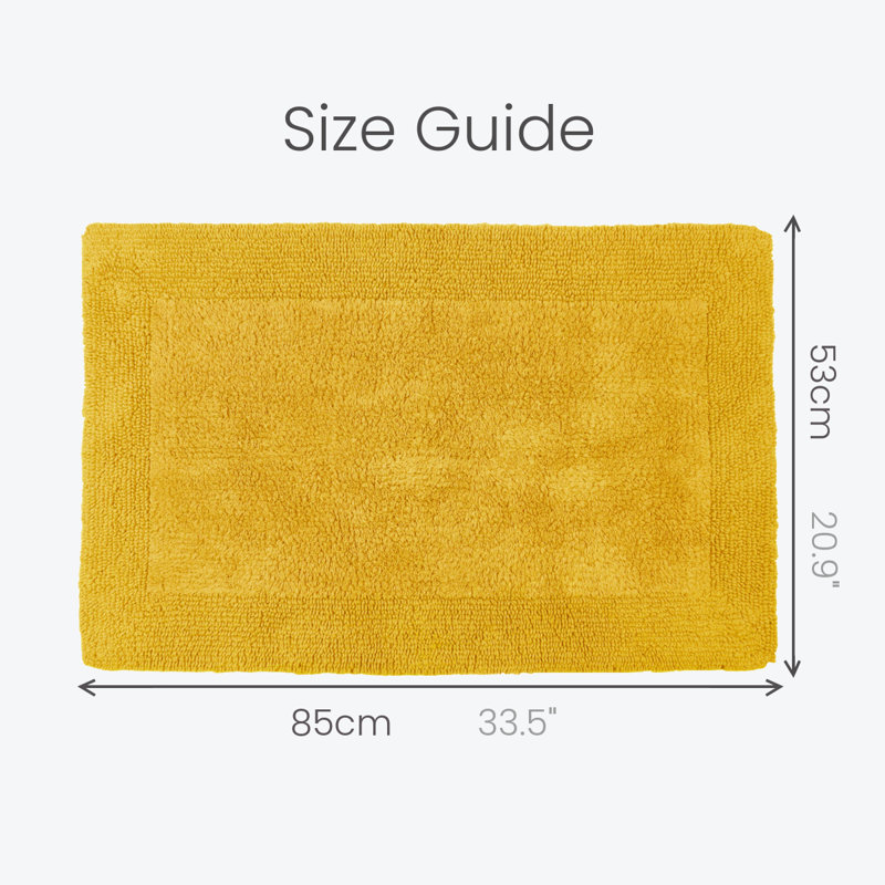 Ruthann Cotton Reversible Bath Mat, Mustard