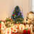 2.5Ft Tall Pre-Lit Douglas Fir Tabletop Artificial Christmas Tree With Realistic Branches, Fiber Optic LED Lights And 85 Tips, Green