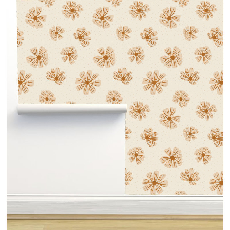 Rouleau de papier peint auto-adhésif texturé L 12 pi x l 2 po Erin Kendal Designs, Crème