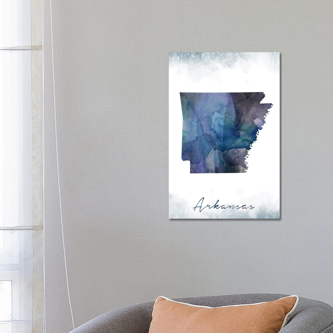 Arkansas State Bluish by WallDecorAddict - Wrapped Canvas Gallery-Wrapped Canvas Giclée