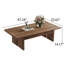 Table basse de 47,24 po à profil bas, table basse rectangulaire en bois aggloméré, table basse de salon 2 pièces, table basse de style campagne moderne pour le salon