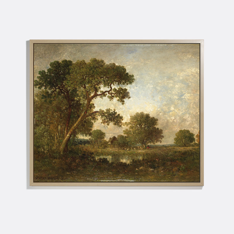 Landscape with Trees Framed Oil Painting Print Canvas