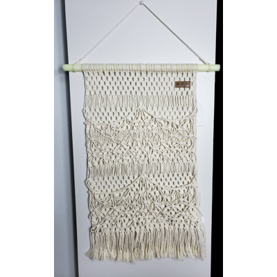 Suspension murale en coton fait main en macramé avec tringle incluse
