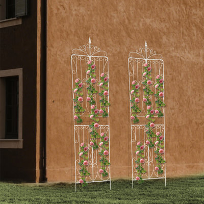 2Pcs Metal Climbing Plant Racks Garden Trellis