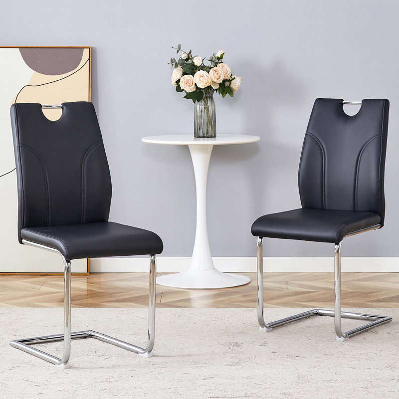 PU Dining Chair Set, Black