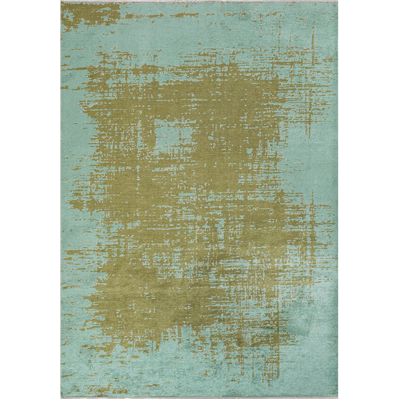 Daryia Abstract Hand Loom Indoor / Outdoor Area Rug, Rectangle 6'7" x 9'10"