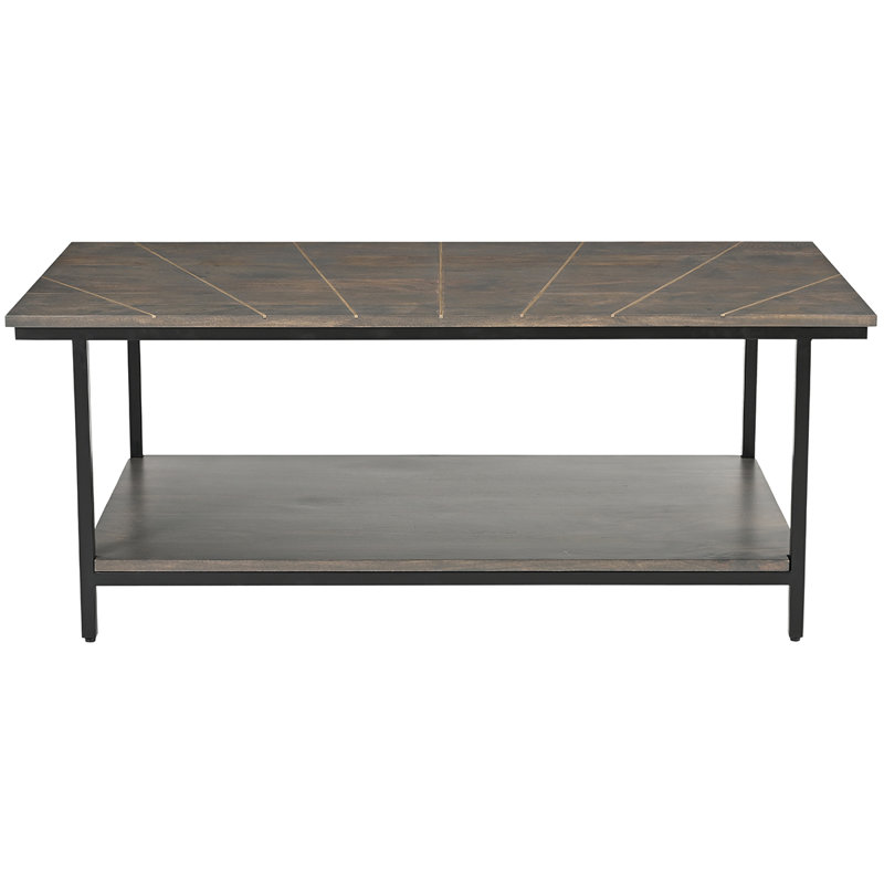 Anjanet Four Leg Coffee Table, Dark Brown Wood
