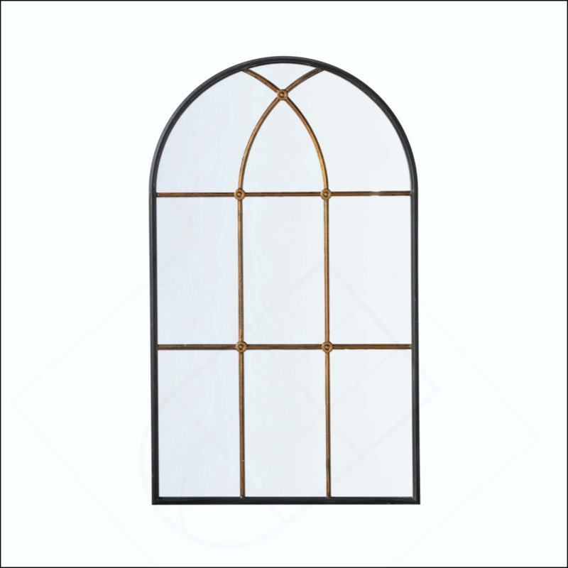 Miroir mural arqué avec motif de vitre