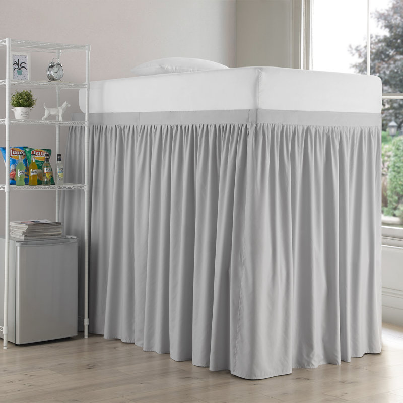 Ruffled Bed Skirt, Glacier Gray, Twin XL Extended