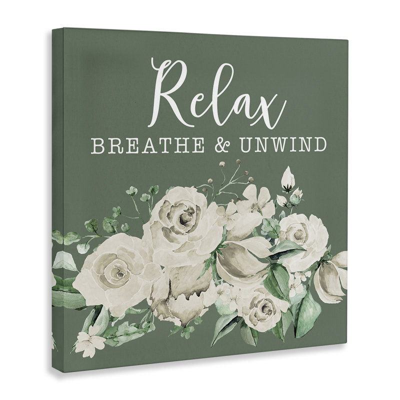  «Breathe & Unwind with Florals», art mural sur toile par Masey St. Studios, H 30 po x l 30 po