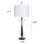 Lampe de table en acier - Larson doré et noir - Abat-jour blanc