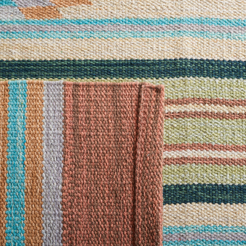 Halle Flatweave Jute/Cotton Southwestern Rug in Orange/Brown/Beige, Rectangle 8' x 10'