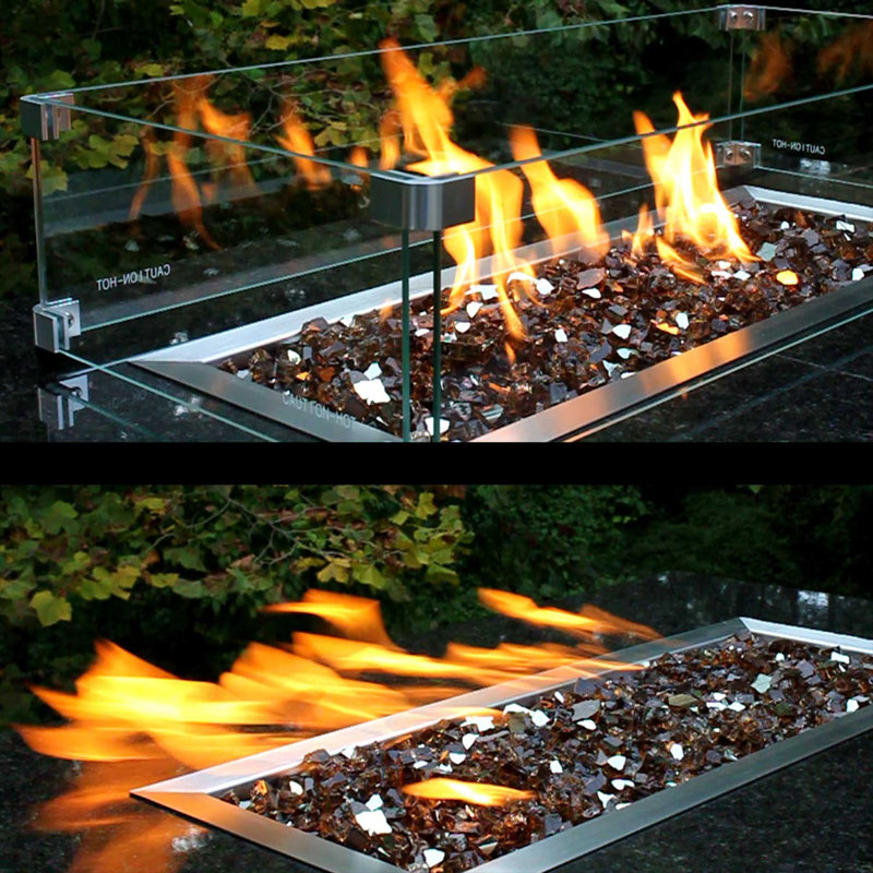 Celestial 23.5" Square Tempered Glass Wind Guard for Fire Pits