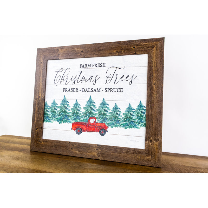 «Farm Fresh Christmas Trees», camion rouge encadré
