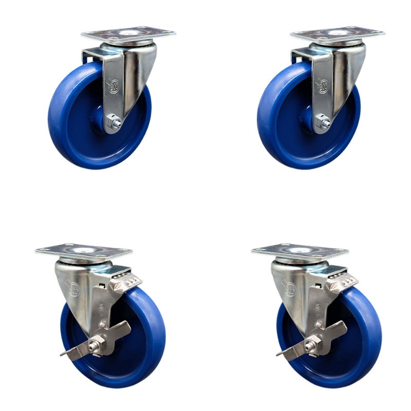 4 Piece Solid Polyurethane Caster Set