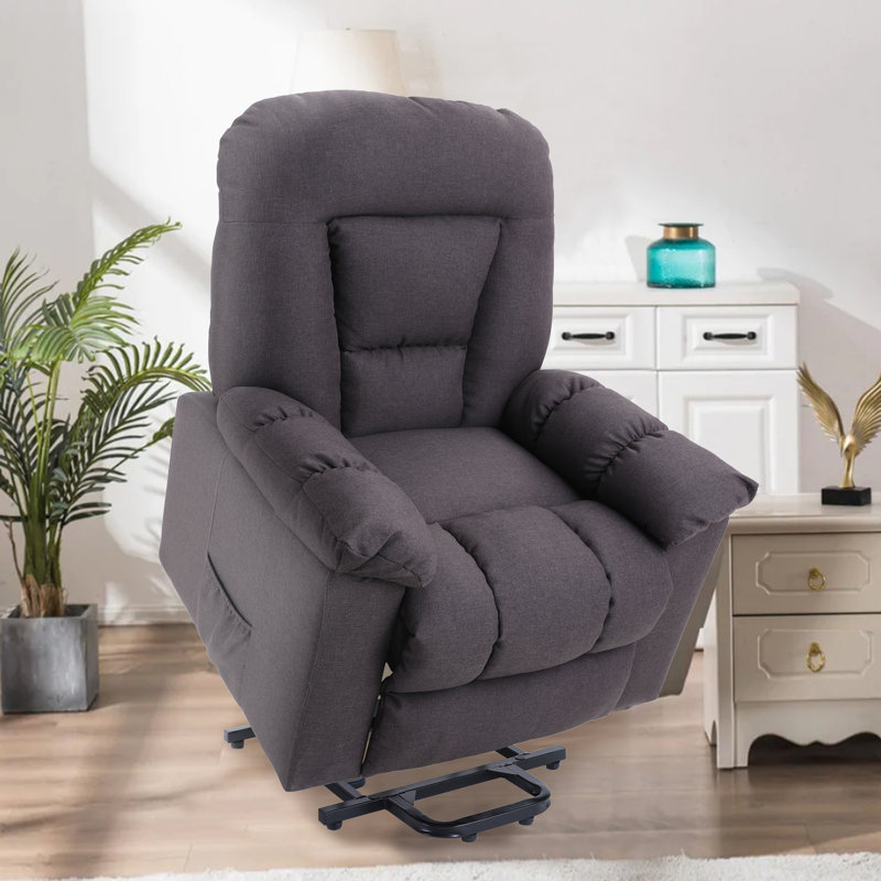 Fauteuil inclinable électrique lève-personne, Mélange de lin brun