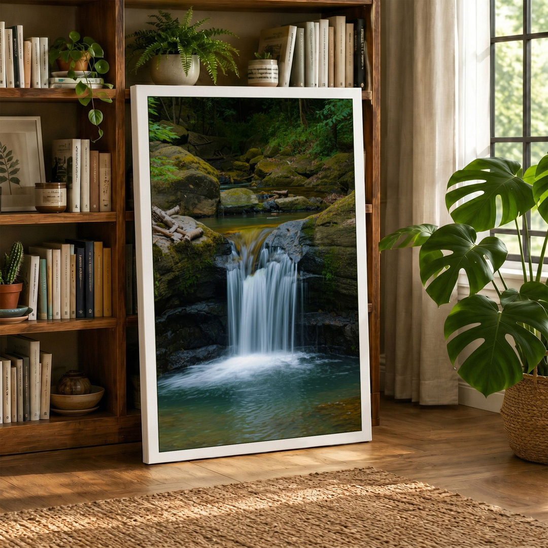 Emerald Waterfall Coastal - Wrapped Canvas