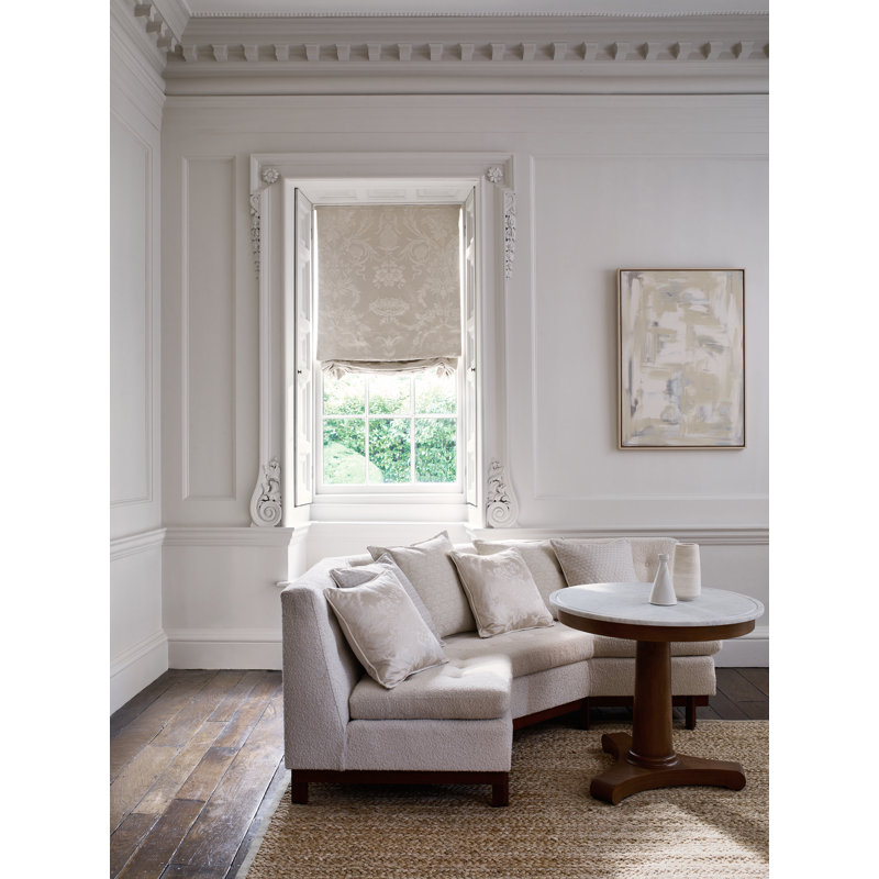 Suffolk Arabesque Silk Fabric, Quartz Gray