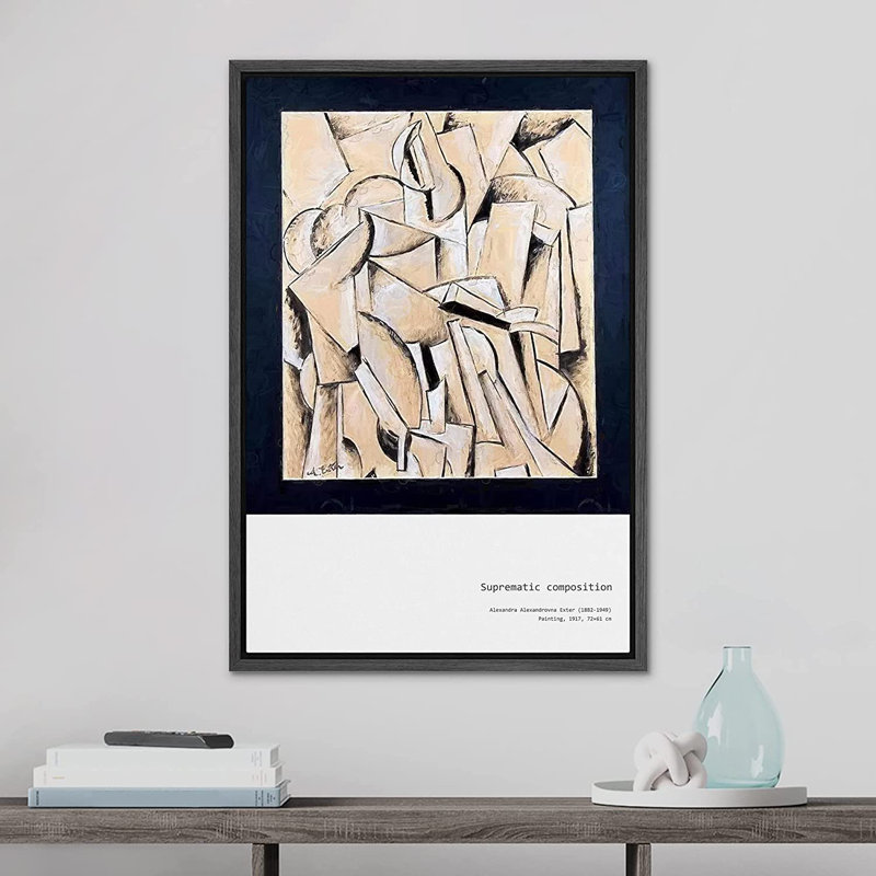 «Supreme Composition» par Alexandra Exter - Impression sur toile, Cadre noir, H 24 po x l 16 po x P 1,5 po