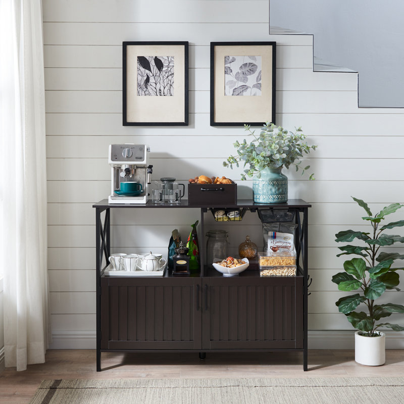 Lark Manor™ Buffet Cabinet With Coffee Station Organizer, Large Coffee Bar Cabinet With Adjustable Shelves, Kitchen Buffet Furniture Wooden Sideboard Storage Cabinet For Dinning/Living Room