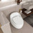 1-Piece 1.28 Gpf Single Flush Egg Shape Toilet In Glossy White