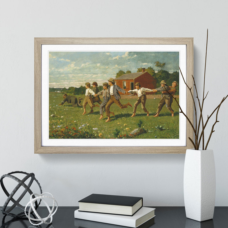 Snap the Whip by Winslow Homer - Picture Frame Painting, Oak Framed, 36cm H x 48cm W x 2cm D