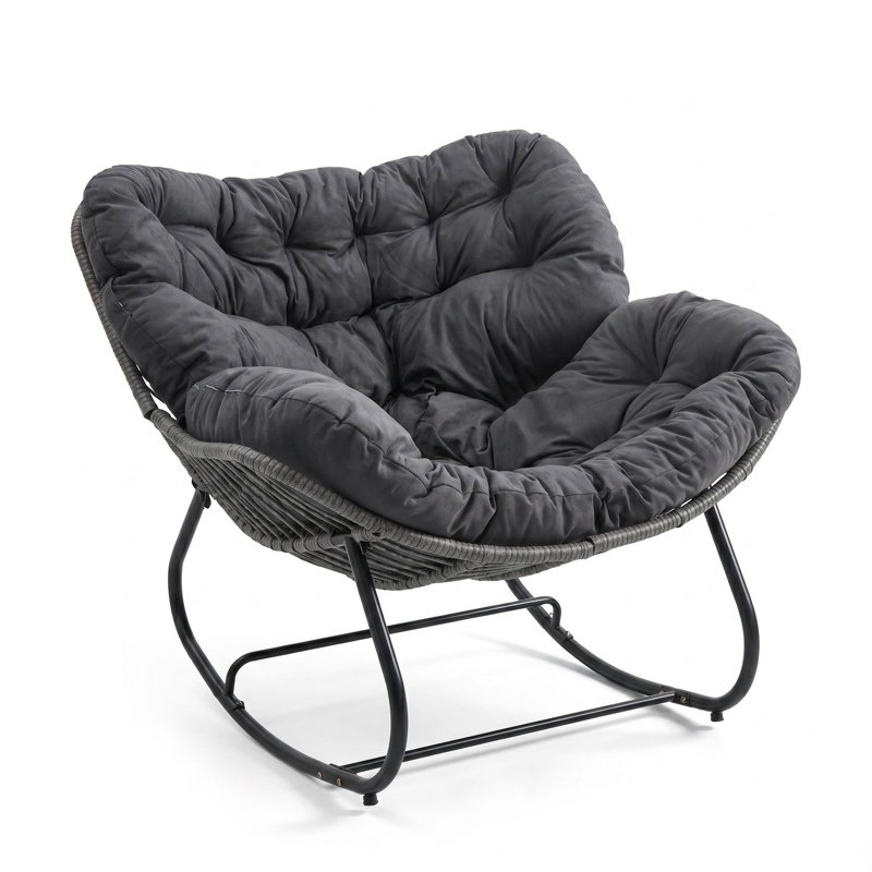 chaises berçantes BR, 29.5" H x 42.5" W x 42.5" D, Gray