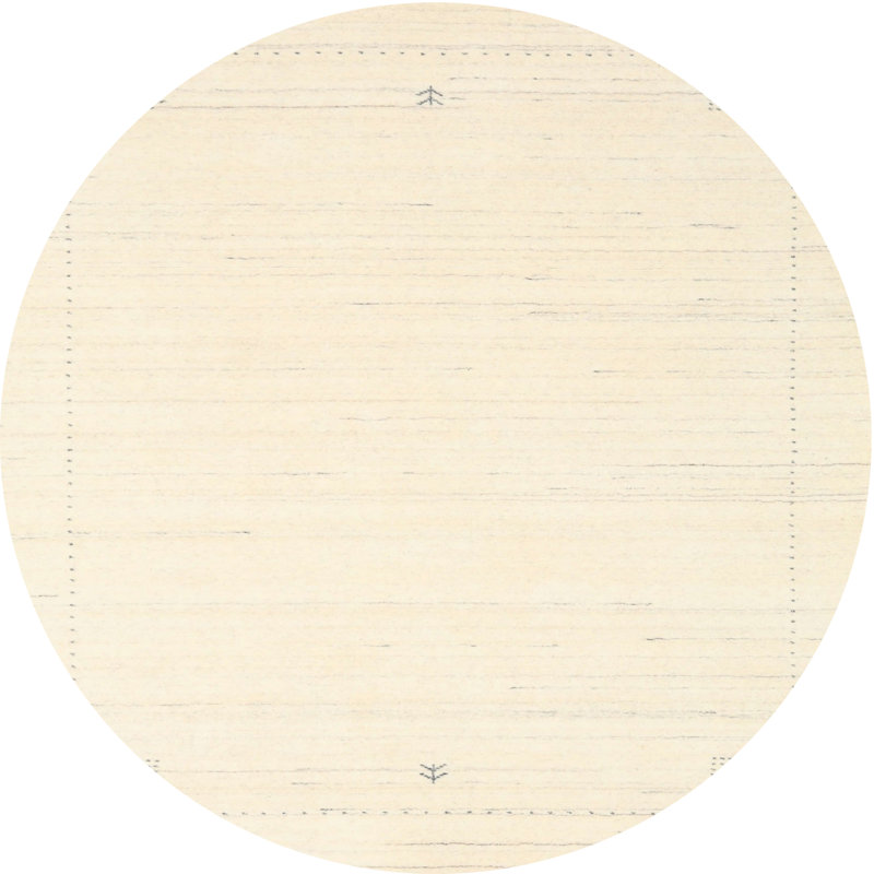 Tapis de zone crème contemporaine, Rond 8 pi x 8 pi