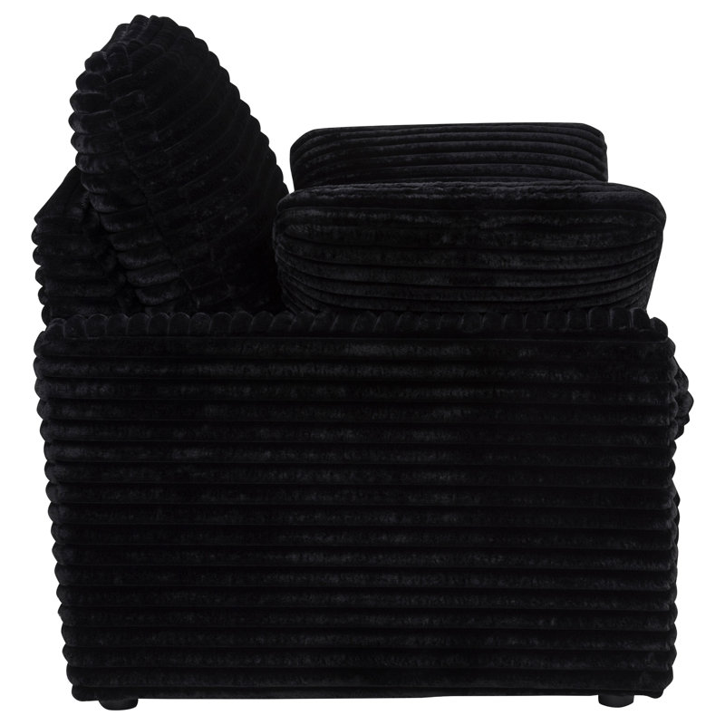 Collins Upholstered Power Recliner Chair Black, Black