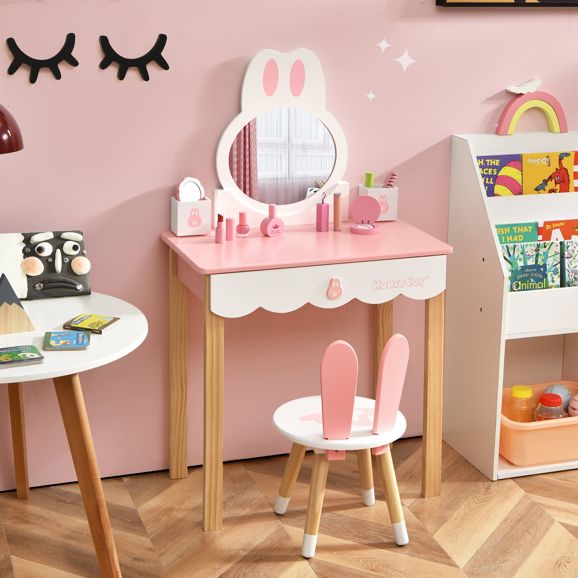 Costway Ensemble de meuble-lavabo pour enfant en bois manufacturé avec  miroir Rabbit - Wayfair Canada