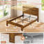 Structure de très grand lit avec tête et pied de lit, avec rangement sous le lit, lumières à DEL, station de charge, système de support entièrement métallique d'une capacité de 1200 lb, aucun sommier nécessaire, assemblage facile, front rustique-1302188892