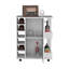 Chariot-bar avec roulettes, 2 tablettes de rangement latérales et 6 tablettes