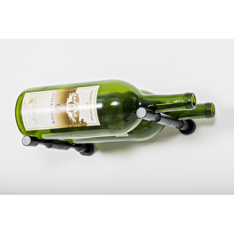 Kinde Wall Mounted Wine Bottle Rack, Matte Black