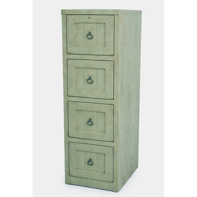 Raina 17.25'' Wide 4 -Drawer Solid Wood File Cabinet
