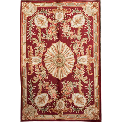 Hand-Knotted High-Quality Wine Area Rug