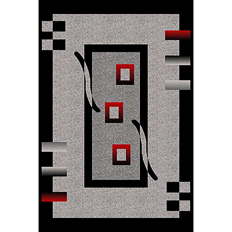 Tapis gris / noir Mccampbell Southwestern, Rectangle 2 pi 7 po x 4 pi
