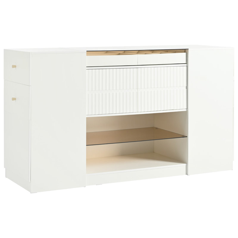 Meuble-lavabo et armoire de rangement avec plateau de table en verre Modern Luxury