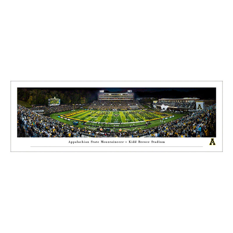 Impression panoramique Appalachian State Football, H 13,5 po x l 40 po x P 1,125 po, Sans cadre
