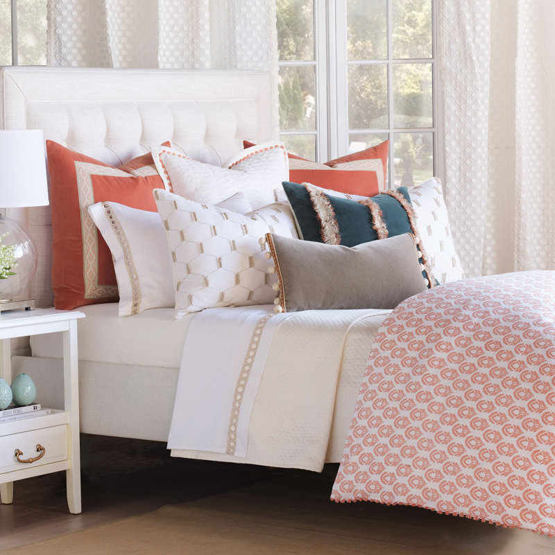 Rena Linen Square Pillow Cover & Insert, 27"H x 27"W