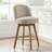 26" Swivel Upholstered Counter Stool With Solid Wood Frame-1350606941