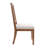 Slat Back Upholstered Dining Chair with Wooden Frame in Light Brown Finish