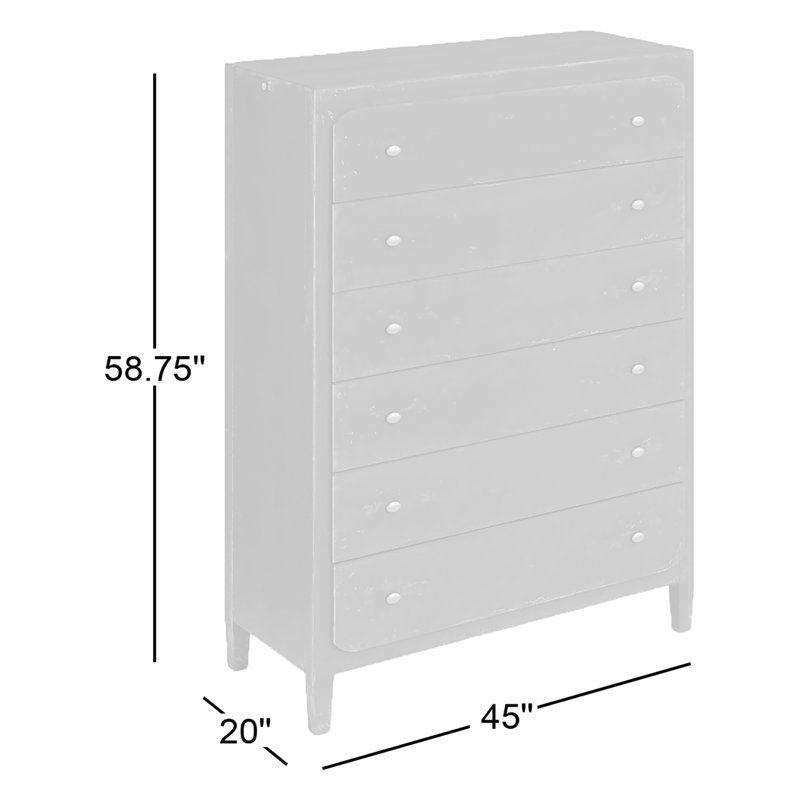 CiaoBella Six-Drawer Chest, Black