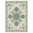 Aura Floral Machine Washable Blue / Beige / Green Indoor Area Rug with Non-Slip Backing-1991818158