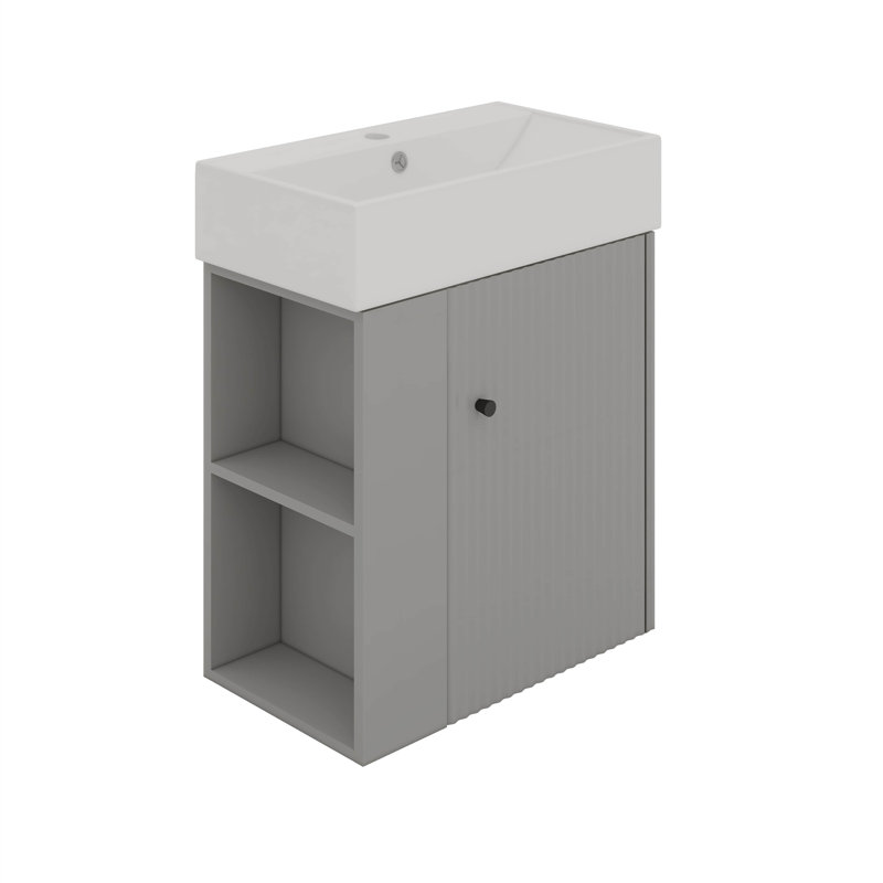 Meuble-lavabo flottant 21,6 po avec lavabo, rangement ouvert à gauche
