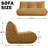 Fireside Chair With Lazy Floor Sofa Couch, Corner Bean Bag Chair, Tatami Sofa, Corner Chair Sofa (1*Loveseat+2*Chairs)-778776164
