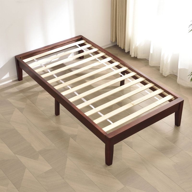 Winston Porter Wood Platform Bed Frame / Solid Wood Foundation / Wood Slat Support / No Box Spring Needed / Easy Assembly