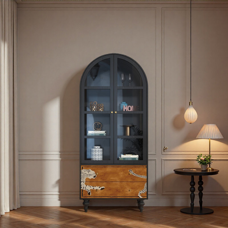 Vitrine en bois massif Vintage