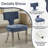 Modern Round Tempered Glass Pedestal Dining Set with Chenille Dininig Chair-623696970-623696974-623696973
