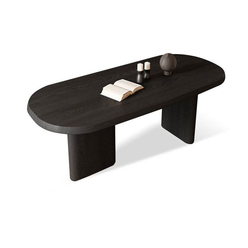 Black Oval Solid Wood Dining Tables, 29.53"H x 62.99"L x 31.5"W