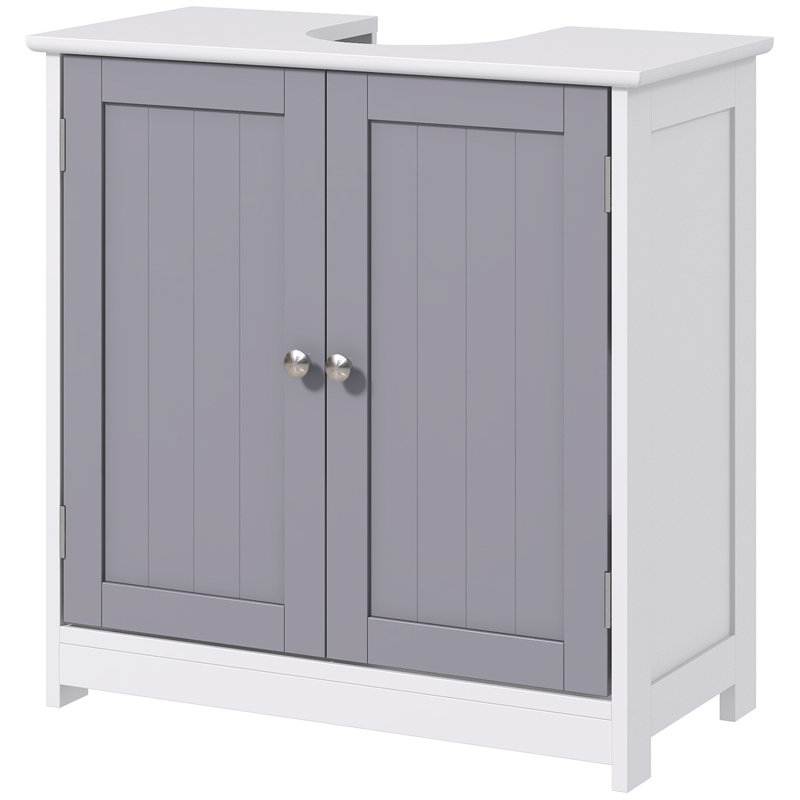 Freestanding Under Sink Cabinet, White/Grey
